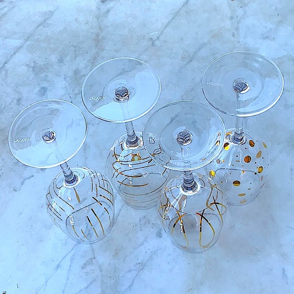 MIKASA CHEERS METALLICS GOLD STEM WINE GLASS 14 FL OZ SET OF 4 - Picture 6 of 10